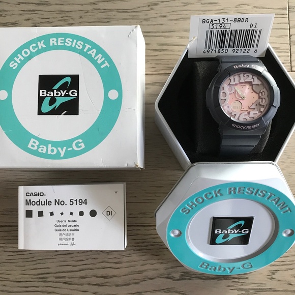 Casio Baby G BGA-131 Pink Metallic Dial Smokey Grey Ladies Watch - Picture 9 of 9